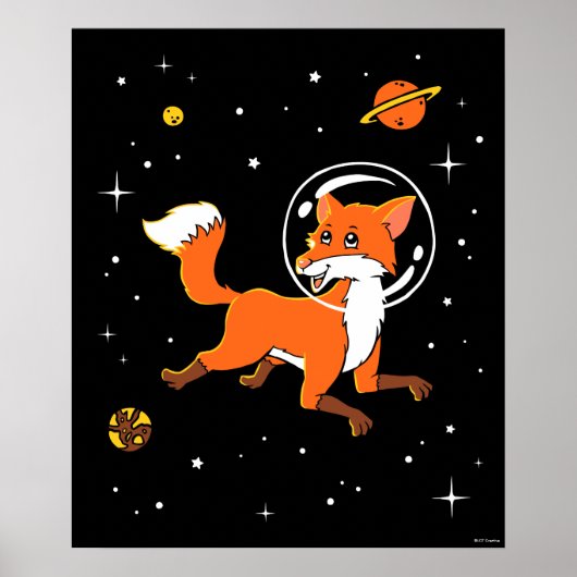 Fox-dieren in de ruimte poster (Voorkant)