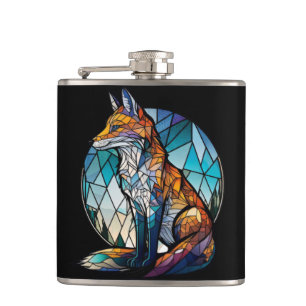 Fox Dierenportret Glas in lood Wildlife Outdoor Heupfles