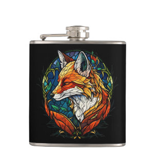 Fox Dierenportret Glas in lood Wildlife Outdoor Heupfles