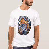 Fox Dierenportret Glas in lood Wildlife Outdoor T-shirt (Voorkant)