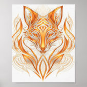 Fox Dierenportret Natuur Wildlife Painting Poster (Voorkant)