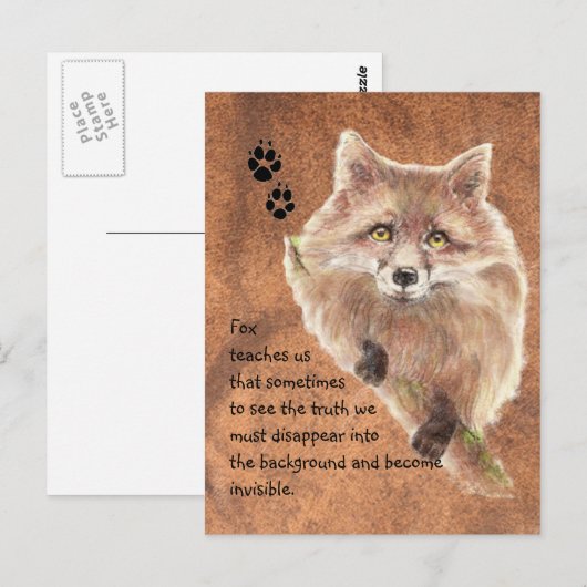 Fox, dierentuin, gedistilleerde gids, symbool briefkaart (Voorkant / Achterkant)