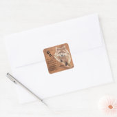 Fox, dierentuin, gedistilleerde gids, symbool vierkante sticker (Envelop)