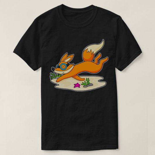 Fox Diver Swimming goggles T-shirt (Design voorkant)