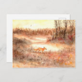 Fox door het veld briefkaart (Voorkant / Achterkant)