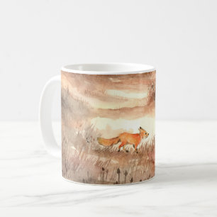 Fox door het veld koffiemok