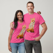 Fox Double Exposure Herfstbomen Mooie Wildlife T-shirt (Unisex)