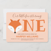 Fox draaien een eerste verjaardag kaart (Voorkant)