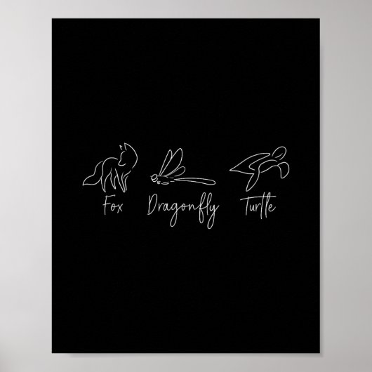 Fox Dragonfly Turtle Trump Meme Minimalist Poster (Voorkant)