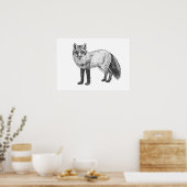 Fox drawing poster (Keuken)