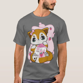 Fox Drink aardbei melkbelthee voor Boba Lov T-shirt