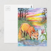 Fox Drink bij Riverside Briefkaart (Voorkant / Achterkant)