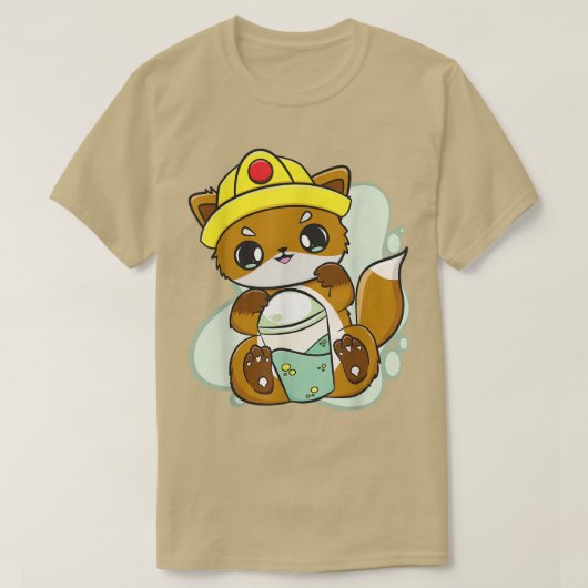 Fox Drink Boba belletthee voor bouwvakkers T-shirt (Design voorkant)