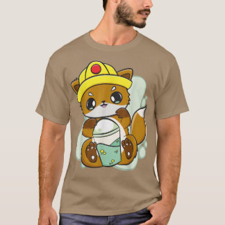 Fox Drink Boba belletthee voor bouwvakkers T-shirt
