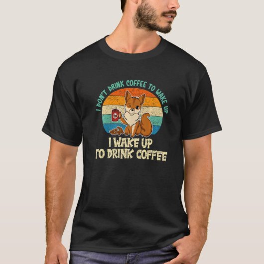 Fox Drink koffiedier voor mannen 2 T-shirt (Voorkant)