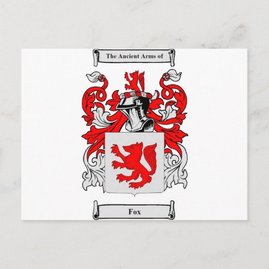 Fox (Duitse) wapenschild Briefkaart (Voorkant)