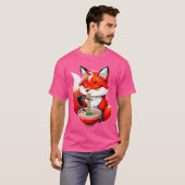 Fox Eating Ramen Noodle Animal Fox T-shirt (Voorkant volledig)