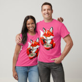 Fox Eating Ramen Noodle Animal Fox T-shirt (Unisex)