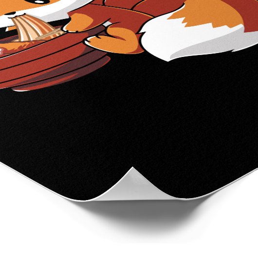 Fox Eating Ramen Ramen Noodle Lovers Fox Poster (Hoek)