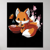 Fox Eating Ramen Ramen Noodle Lovers Fox Poster (Voorkant)