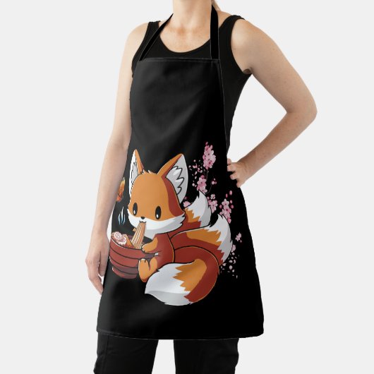 Fox Eating Ramen Ramen Noodle Lovers Fox Schort (Insitu)
