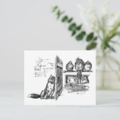 Fox Eavesdrop op kippen Briefkaart (Staand voorkant)