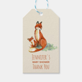 Fox en Baby Baby shower ter illustratie van Waterv Cadeaulabel
