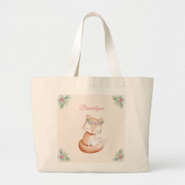 Fox en Baby Bunny Rabbit Snuggling samen Grote Tote Bag