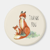 Fox en Baby illustratie illustratie Dank u Magneet (Voorkant)