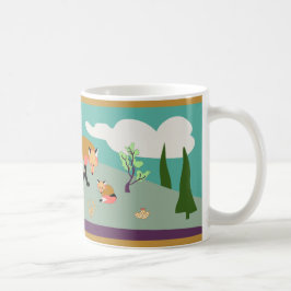 Fox en baby in woestijn koffiemok