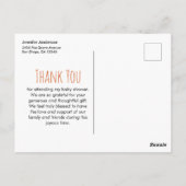 Fox en Baby Waterverf - Baby shower Dank U Briefkaart (Achterkant)