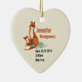 Fox en Baby Waterverf Illustratie Baby Geboorte Keramisch Ornament (Rechts)
