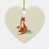 Fox en Baby Waterverf Illustratie Baby Geboorte Keramisch Ornament (Achterkant)