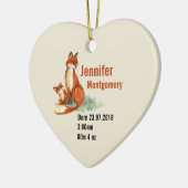 Fox en Baby Waterverf Illustratie Baby Geboorte Keramisch Ornament (Links)