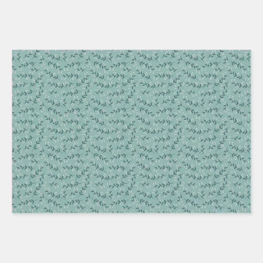 Fox en bessen in het blauwgroen inpakpapier vel (Voorkant 2)