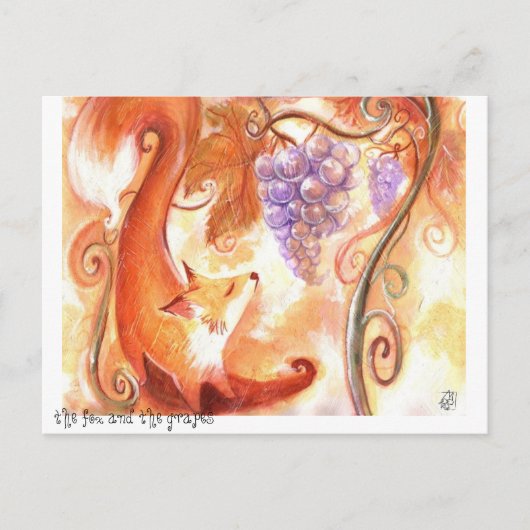 Fox en Briefkaart van druiven (Voorkant)