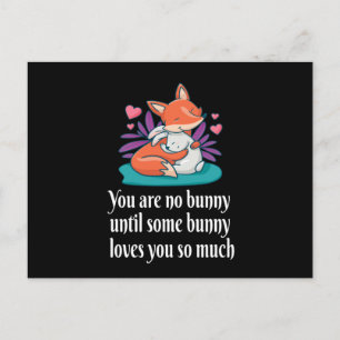 Fox en Bunny Couple Love Peace Friends Briefkaart