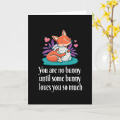 Fox en Bunny Couple Love Peace Friends Kaart (Gele Bloem)