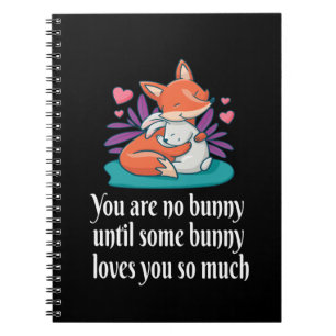Fox en Bunny Couple Love Peace Friends Notitieboek