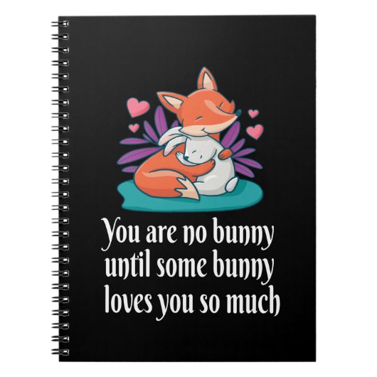 Fox en Bunny Couple Love Peace Friends Notitieboek (Voorkant)