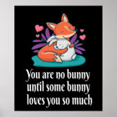 Fox en Bunny Couple Love Peace Friends Poster (Voorkant)