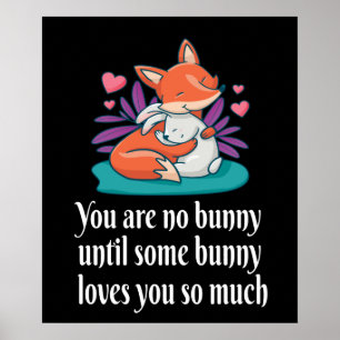 Fox en Bunny Couple Love Peace Friends Poster