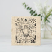 fox- en Bunny-konijnenkoeienvangers Feestdagenkaart (Staand voorkant)