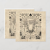  fox- en Bunny-konijnenkoeienvangers Notitiekaartje (Voorkant / Achterkant)