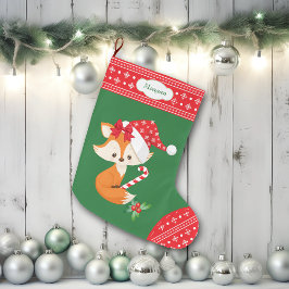 Fox en Candy Cane Grote Kerstsok