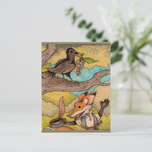 Fox en Crow Briefkaart (Staand voorkant)