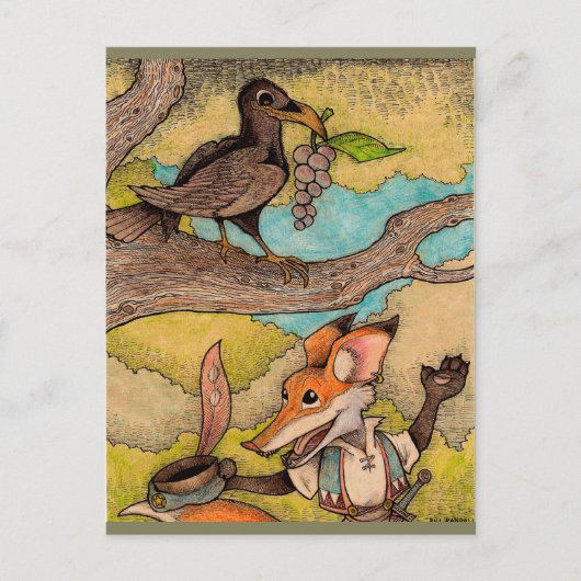 Fox en Crow Briefkaart (Voorkant)