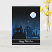 Fox en de volle maan om middernacht kaart (Gele Bloem)