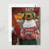 Fox- en deerdecoratie briefkaart (Voorkant / Achterkant)