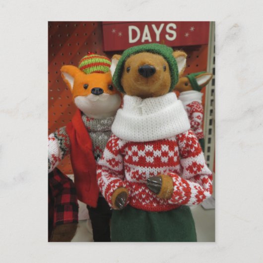 Fox- en deerdecoratie briefkaart (Voorkant)